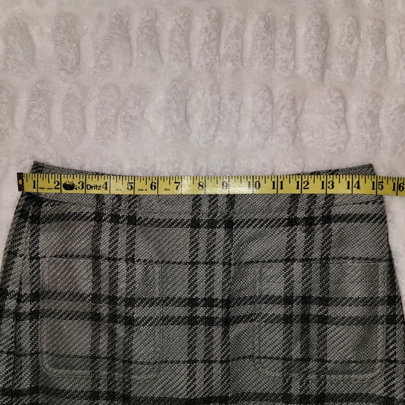 J. Crew Plaid A-Line Skirt - Black and Gray - Picture 7 of 10